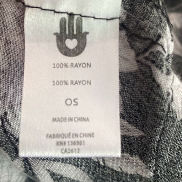 Spiritual Gangster Maya tie front Kimono robe black white one size - Picture 6 of 10